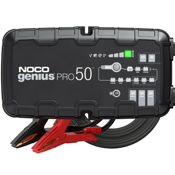 NOCO GENIUSPRO50: 50A 6V/12V/24V Professional Battery Charger, Maintainer and Desulfator