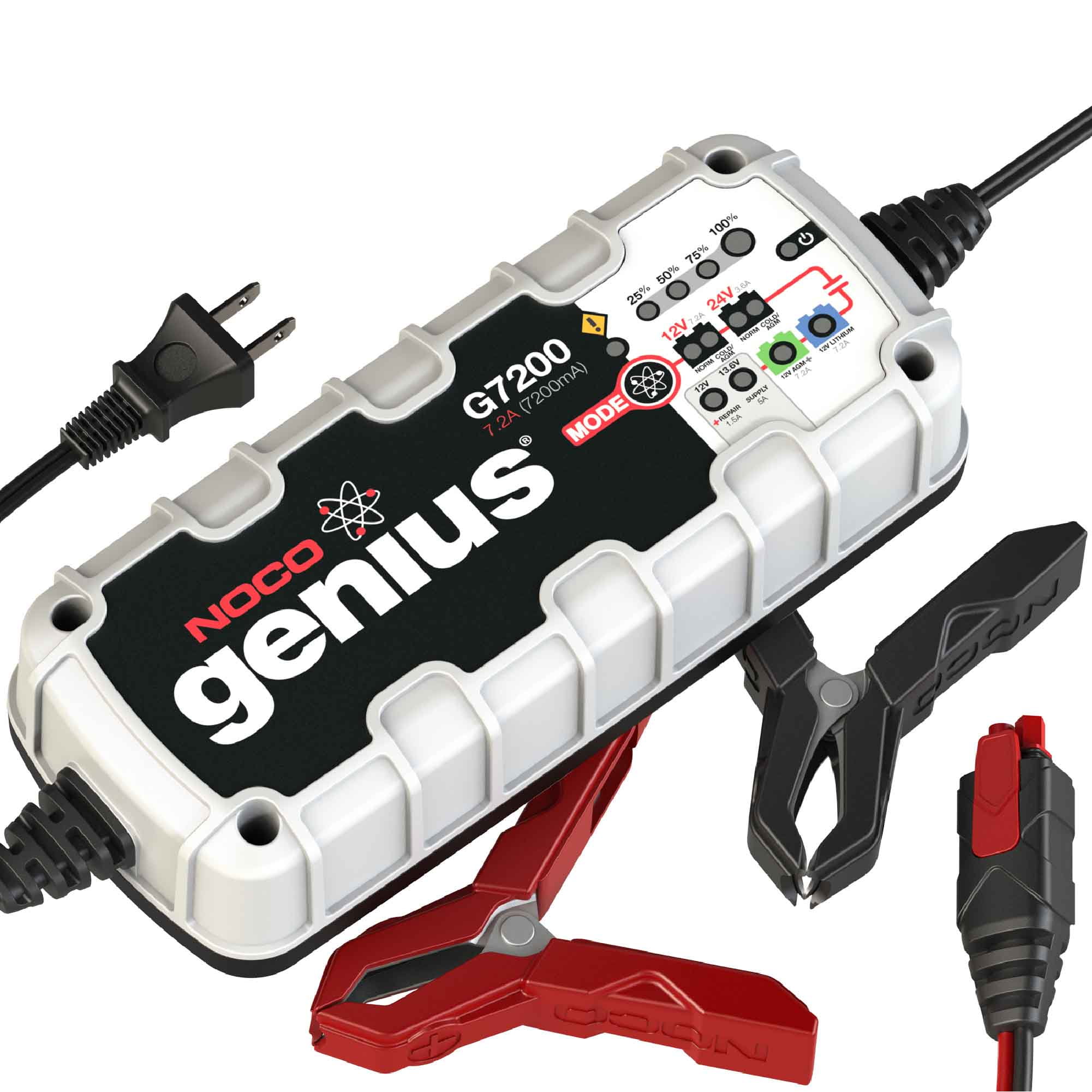 NOCO Genius G7200 12V/24V 7.2 Amp Battery Charger and Maintainer 