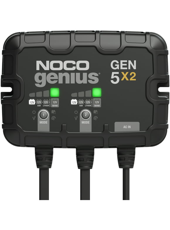 NOCO Genius GEN5X2 2-Bank 10A (5A/Bank) 12V Onboard Battery Charger