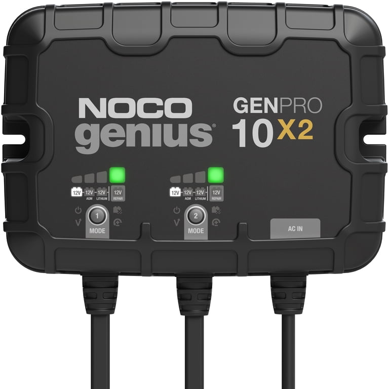 NOCO Genius GENPRO10X2 Marine Onboard Battery Charger, 2-Bank 20A