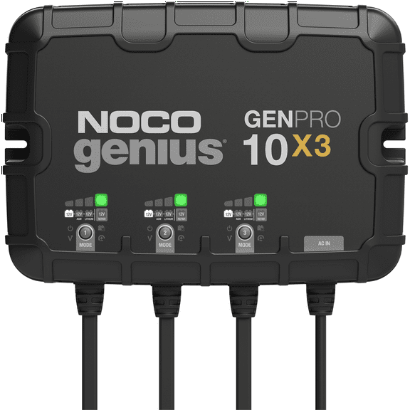 NOCO Genius GENPRO10X3: 3-Bank 30A (10A/Bank) 12V Onboard Battery Charger and Maintainer