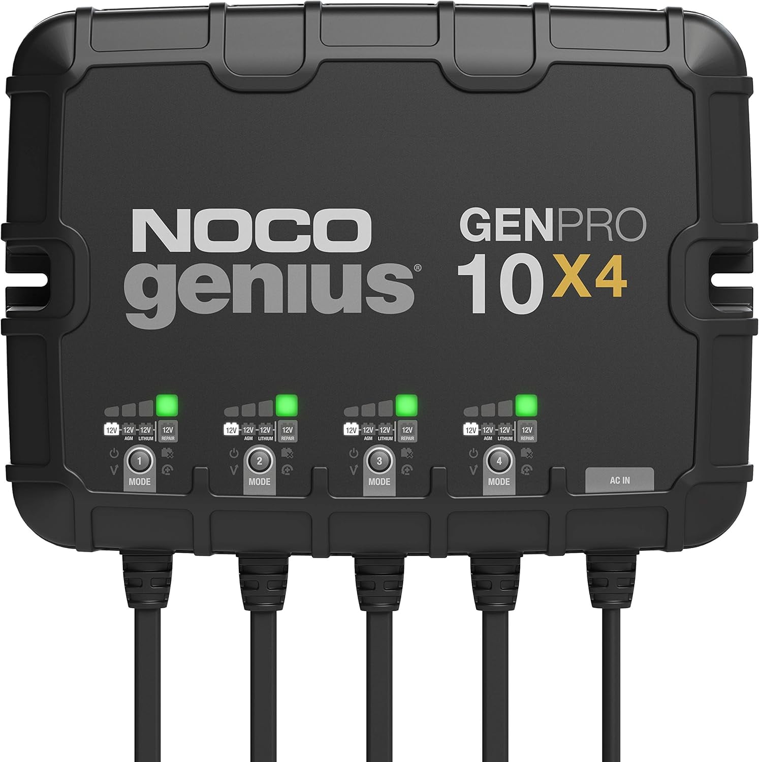 NOCO Genius GENPRO10X4: 4-Bank 40A (10A/Bank) 12V Onboard Battery Charger and Maintainer