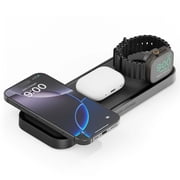 NOCO XGrid XDP3 3-in-1 Wireless Charging Pad   Charging Station for iPhone, Apple Watch, and AirPods   MagSafe Compatible, Qi2 Certified   Includes 45W USB-C Wall Charger and 6.5-Foot USB-C Cable