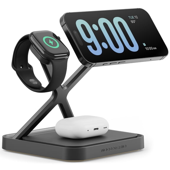NOCO XGrid XDS3: 3-in-1 Wireless Charging Stand 25W Charging Station for iPhone, Apple Watch, and AirPods