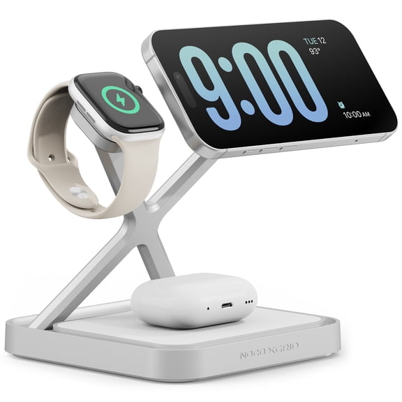 NOCO XGrid XDS3: 3-in-1 Wireless Charging Stand 25W Charging Station for iPhone, Apple Watch, and AirPods