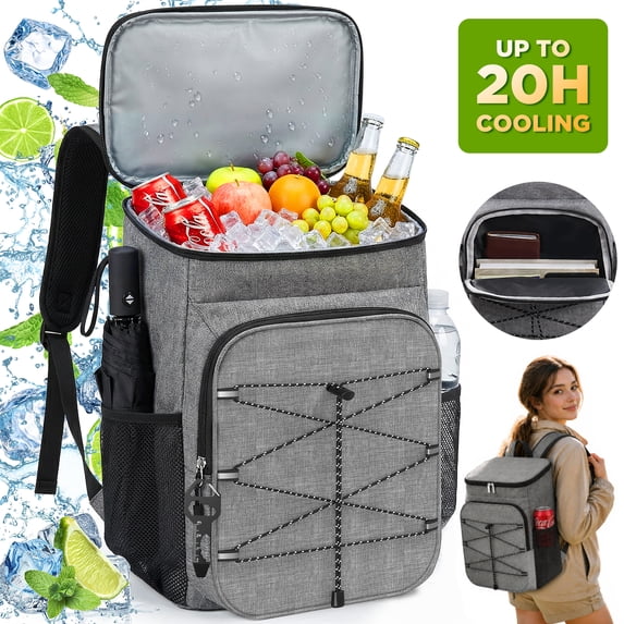 NOCOEX 22L Cooler Backpack with 20H Cooling & Bottle Opener, 28 Cans Insulated Backpack Coolers for Adults, Ideal for Camping Hiking Beach Picnic Fishing