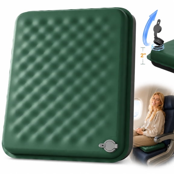 NOCOEX Inflatable Seat Cushion, 2'' Thick Portable Self-Inflating Memory Foam Seat Cushion for Travel, Office, Airplane, Camping, Stadium, Backpacking