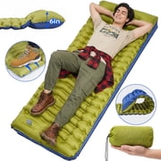 NOCOEX Camping Sleeping Pad, 6 Extra Thick Pillow, Built-in Foot Pump & Leakproof Design, Lightweight Sleeping Pad for Camping, Backpacking, Hiking, Travel