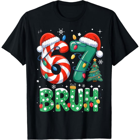 NODB 67 Six Seven Bruh Funny Noel 6 7 Men Women T-Shirt BLACK Unisex S-5XL Hot Trending Shirt, Vintage Birthday Gift