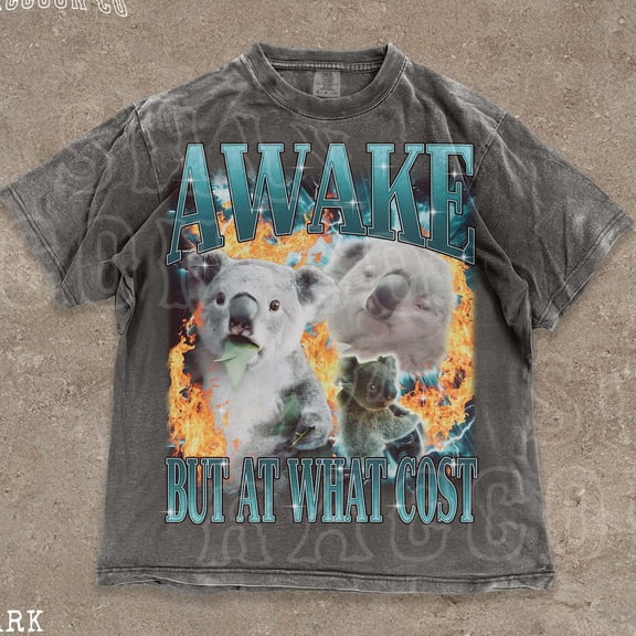 NODB Animal Graphic Tee, Funny Koala Shirt For Gen Z, Men Women Shirt, Ironic T-Shirt, Graphic Shirt DARK HEATHER Unisex S-5XL Hot Trending Shirt, Vintage Birthday Gift