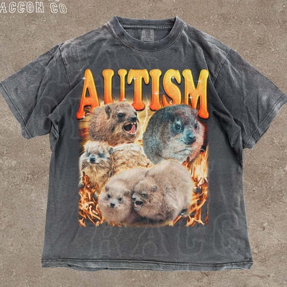 NODB Autism Shirt, Funny Hyrax Tee, Animal Shirt, Ironic Clothing, Edgy Vintage Graphic, Neurodiversity Gift DARK HEATHER Unisex S-5XL Hot Trending Shirt, Vintage Birthday Gift