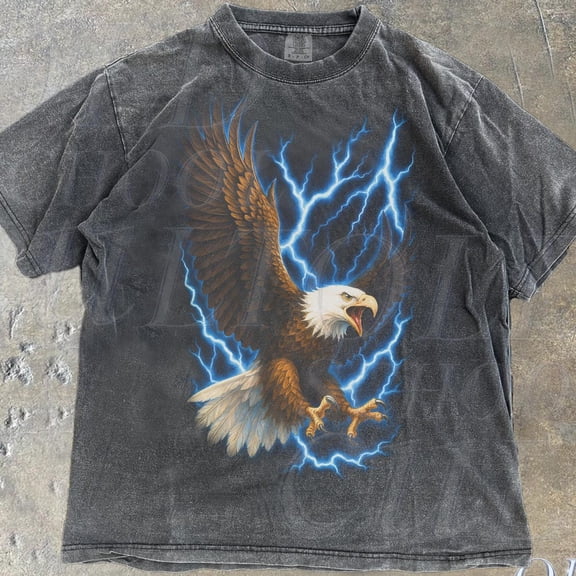 NODB Bald Eagle Vintage Style Graphic Shirt, Retro Patriotic Animal Eagle Shirt, Thunder Bird Graphic Tee, Eagle Power Shirt DARK HEATHER Unisex S-5XL Hot Trending Shirt, Vintage Birthday Gift