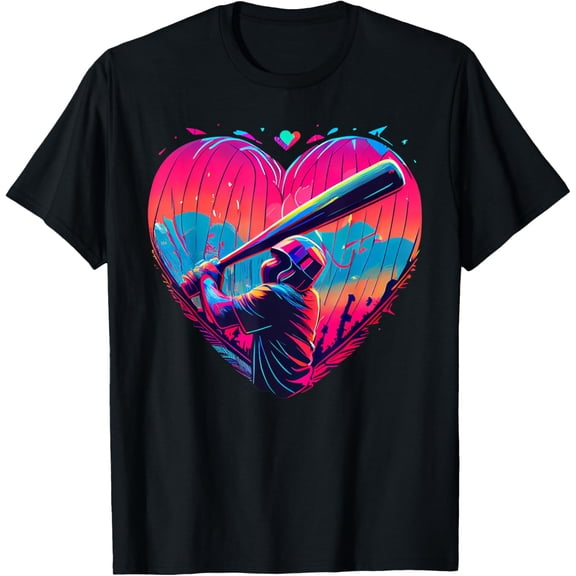 NODB Baseball Heart Shirt Baseball Love Shirt Love T-Shirt BLACK Unisex S-5XL Hot Trending Shirt, Vintage Birthday Gift