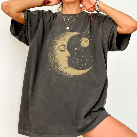 NODB Celestial Shirt, Moon T-Shirt, Boho Mystical Moon And Stars, Spiritual Moon Women Clothing Gifts, Astrology Gift, Astronomer BLACK Unisex S-5XL Hot Trending Shirt, Vintage Birthday Gift
