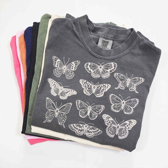 NODB Cottagecore Butterfly Shirt, Moth Tshirt, Vintage Dark Academia T-Shirt For Women Men, Nature Lover Gift, Fairycore Botanical Tee DARK HEATHER Unisex S-5XL Hot Trending Shirt