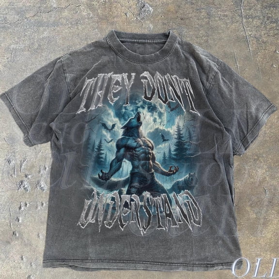 NODB They Dont Understand Wolf Howling Vintage Graphic Shirt, Retro Alpha Wolf 90S Style, Rap Style Shirt, Wolf Emo Shirts, Funny Shirt DARK HEATHER Unisex S-5XL Hot Trending Shirt