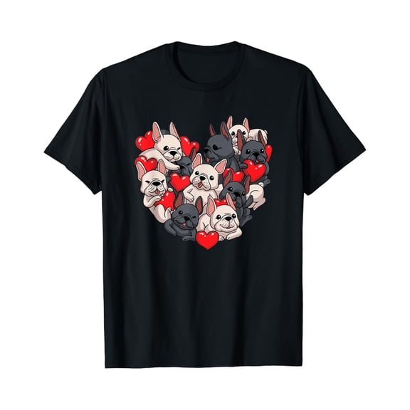 NODB French Bulldog Love Day Shirt Frenchie Heart Dog Mom T-Shirt BLACK Unisex S-5XL Hot Trending Shirt, Vintage Birthday Gift