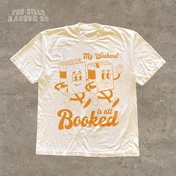 NODB Funny Bookish Pun Shirt Graphic Shirt, Vintage My Weekend Is All Booked Tee, Literary Tshirt, Retro Book Lover Gift SAND Unisex S-5XL Hot Trending Shirt, Vintage Birthday Gift