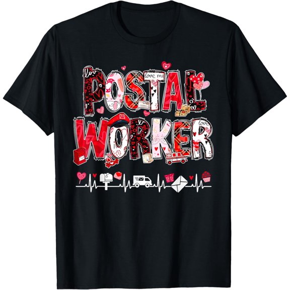 NODB Funny Postal Worker Life Heartbeat Love Day Mail Lady T-Shirt BLACK Unisex S-5XL Hot Trending Shirt, Vintage Birthday Gift