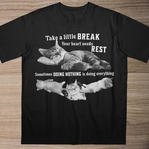 NODB Funny Saying High Quality Cat T-Shirt, Sleepy Cat T-Shirt BLACK Unisex S-5XL Hot Trending Shirt, Vintage Birthday Gift