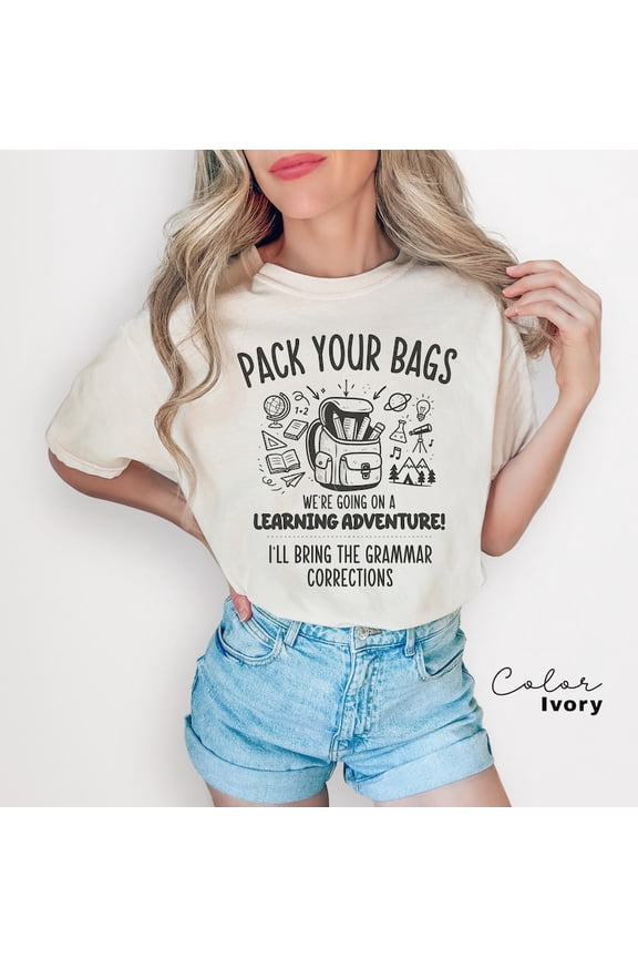 Funny Teacher Team Shirts, Back To School, Teacher Group T-Shirts, First Day Of School, Matching Staff, Most Likely, Pack Your Bags, WHITE Unisex S-5XL Hot Trending Shirt, Vintage Birthday Gift