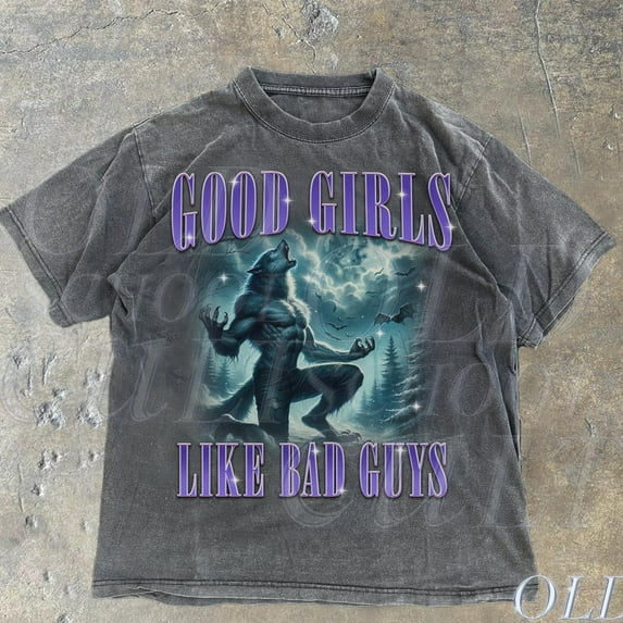 NODB Good Like Bad Guys Vintage 90S T-Shirt, Retro Alpha Male Tee, Grunge Clothing, Emo Wolf Graphic Shirt, Alpha Wolf DARK HEATHER Unisex S-5XL Hot Trending Shirt, Vintage Birthday Gift