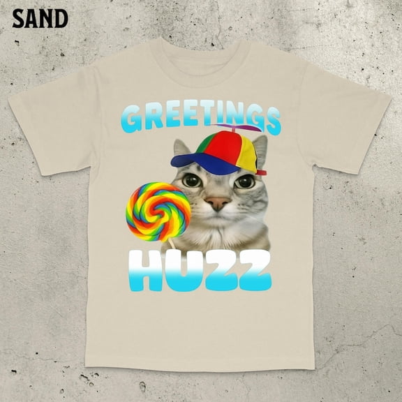 NODB Greetings Huzz Shirt, Funny Cat Shirt, Cat Shirt, Dumb Shirt, Cursed Cat Shirt SAND Unisex S-5XL Hot Trending Shirt, Vintage Birthday Gift