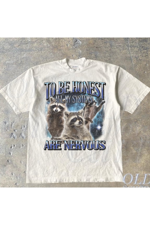 To Be Honest All My Systems Are Nervous Vintage T Shirt, Retro 90S Rat Shirt, Oversized Rat Exhausted Tee, Funny T Shirt WHITE Unisex S-5XL Hot Trending Shirt, Vintage Birthday Gift