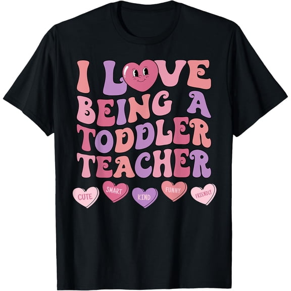 NODB I Love Being A Teacher Love Day Hearts Women T-Shirt BLACK Unisex S-5XL Hot Trending Shirt, Vintage Birthday Gift