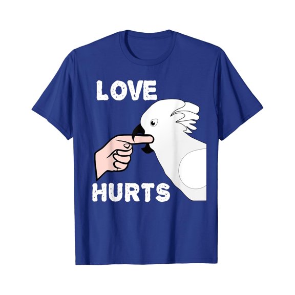 NODB Love Hurts Umbrella Cockatoo Parrot T-Shirt Love Day ROYAL BLUE Unisex S-5XL Hot Trending Shirt, Vintage Birthday Gift