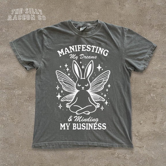 NODB Manifestation Tee, Fairycore Bunny Graphic Tee, Self Care Shirt For Women, Cottagecore, Y2K T-Shirt, Positive Vibes Gift Her DARK HEATHER Unisex S-5XL Hot Trending Shirt, Vintage Birthday Gift