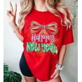 thumbnail image 1 of NODB New Year Neon Shirt, Bow Design, Fireworks Shirt RED Unisex S-5XL Hot Trending Shirt, Vintage Birthday Gift, 1 of 4