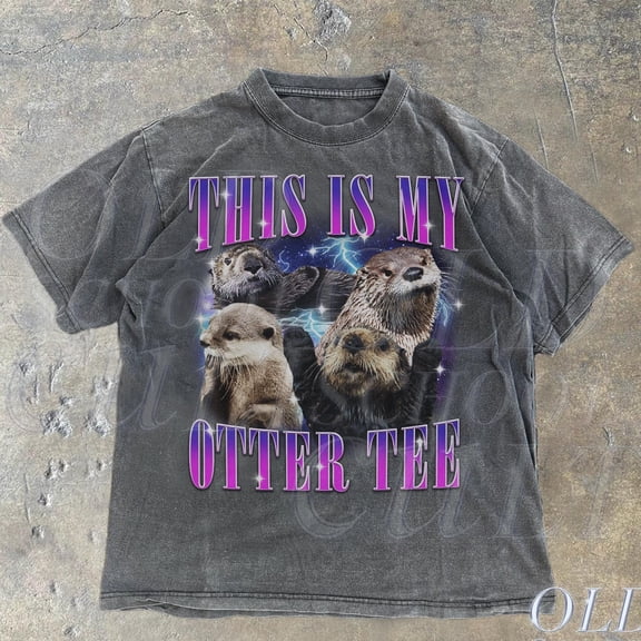 NODB This Is My Otter Tee Vintage Graphic T-Shirt, Retro Funny Otter Bootleg T Shirt, Vintage Nature T Shirt, Funny Shirt, Y2K Shirt DARK HEATHER Unisex S-5XL Hot Trending Shirt