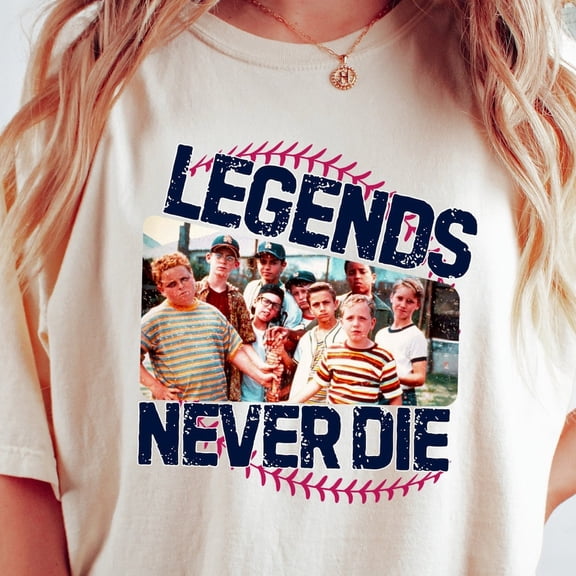 NODB Retro Comfy 1990S Sandlot Legends Never Die Shirt, Baseball T-Shirt, Baseball Squad Crew Shirts, Baseball Team Tee WHITE Unisex S-5XL Hot Trending Shirt, Vintage Birthday Gift