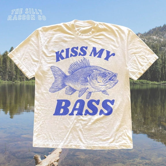 NODB Retro Fishing Shirt, Kiss My Bass Tee, Funny Angler Gift Men Dad Grandpa, Bass Fishing T-Shirt, Outdoorsman Top, Fisherman Gift SAND Unisex S-5XL Hot Trending Shirt, Vintage Birthday Gift