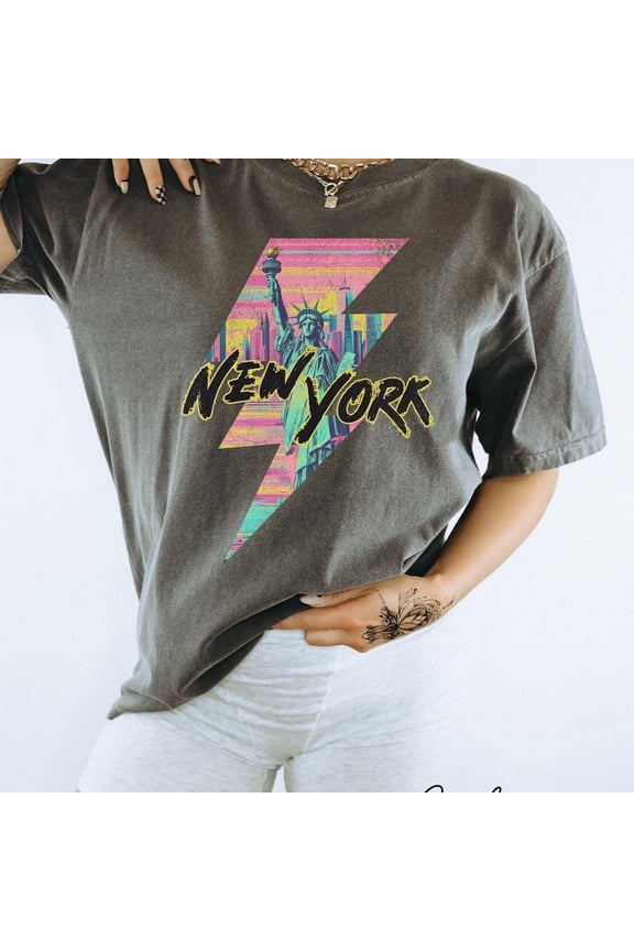 Retro New York Shirt, 90S New York Shirt, Vintage Style, Nyc Shirt, Trendy Gifts, Oversized, Travel, Vacation DARK HEATHER Unisex S-5XL Hot Trending Shirt, Vintage Birthday Gift