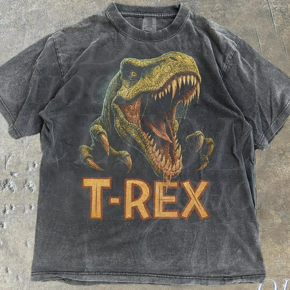 NODB Trex Jurassic Dinosaur Vintage 90S Style Graphic Shirt, Dinosaur Graphic Y2K Grunge Tee, Retro Prehistoric Animal Shirt DARK HEATHER Unisex S-5XL Hot Trending Shirt, Vintage Birthday Gift