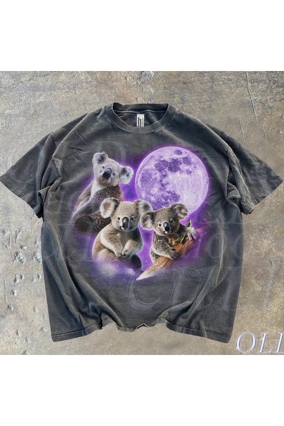 Vintage Three Koalas Graphic T-Shirts, Retro Cute Koala Tshirt, Funny Shirts, Wild Life Lovers, Oversized Y2K Australian Koala Bear Tee DARK HEATHER Unisex S-5XL Hot Trending Shirt