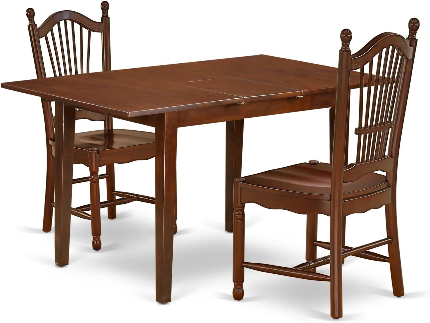 Rectangle Kitchen Set NODO3-MAH-W Norfolk Kitchen Set for Small Spaces Contains a Rectangle ...