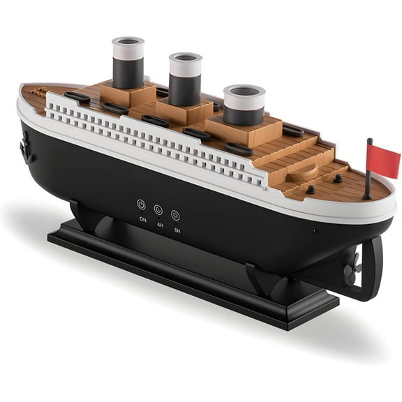 NODSUUP Ship-Shaped Essential Oil Diffuser with Color LED Lights, Timer Modes & Auto Shut-Off, Water Mist Humidifier for Home Bedroom Office - Perfect Aromatherapy Gift