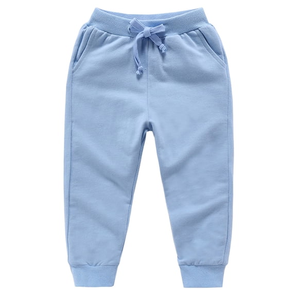 NOEGOEU Boys & Girls Drawstring Cotton Sweatpants Kids Casual Soft Joggers Athletic Pants for 6 M-10 Years (Light Blue,9-10 Years)