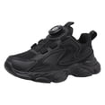 thumbnail image 1 of NOEGOEU Boys Girls Sneakers Mesh Breathable Lightweight Casual Sports Running Shoes for Kids 6-15 Years (Black,2), 1 of 8
