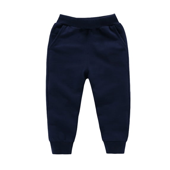 NOEGOEU Boys Girls Sweatpants Fleece Cotton Joggers Pants with Pockets, Elastic Waist for Kids (Blue,4-5 Years)