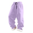 thumbnail image 1 of NOEGOEU Boys Sweatpants Fleece Lined Athletic Joggers for Winter Open Bottom, Drawstring Waist (Purple,11-12 Years), 1 of 3