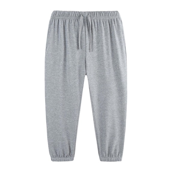 NOEGOEU Boys Sweatpants Soft Drawstring Joggers with Elastic Waist Pockets Relaxed Tapered Design (Light Gray,3-4 Years)