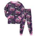 thumbnail image 1 of NOEGOEU Halloween Pajamas Kids Boys Girls Funny Graphic Long Sleeve Sleepwear Set 2-9 Years (Dark Purple,5-6 Years), 1 of 8