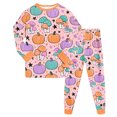 thumbnail image 1 of NOEGOEU Halloween Pajamas Kids Boys Girls Funny Graphic Long Sleeve Sleepwear Set 2-9 Years (Orange,3-4 Years), 1 of 8