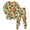 thumbnail image 1 of NOEGOEU Kids Boys Girls Halloween Pajamas Long Sleeve Top and Pants Sleepwear Set 2-9Y (Green,2-3 Years), 1 of 7