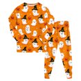 thumbnail image 1 of NOEGOEU Kids Boys Girls Halloween Pajamas Long Sleeve Top and Pants Sleepwear Set 2-9Y (Orange,2-3 Years), 1 of 7