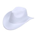 thumbnail image 1 of NOEGOEU Kids Cowboy Hat for Girls Boys Western Cowgirl Hats for Kid Unisex Wide Brim Fedora Hat (White,4-10 Years), 1 of 8